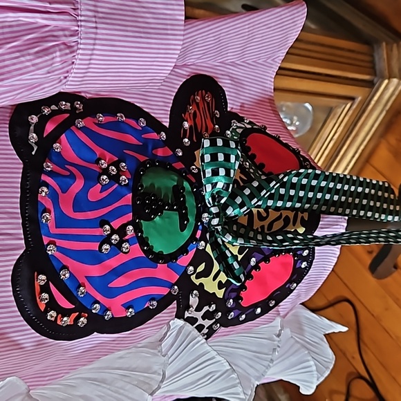 NWOT Denimland Striped Applique Dress - Picture 6 of 15